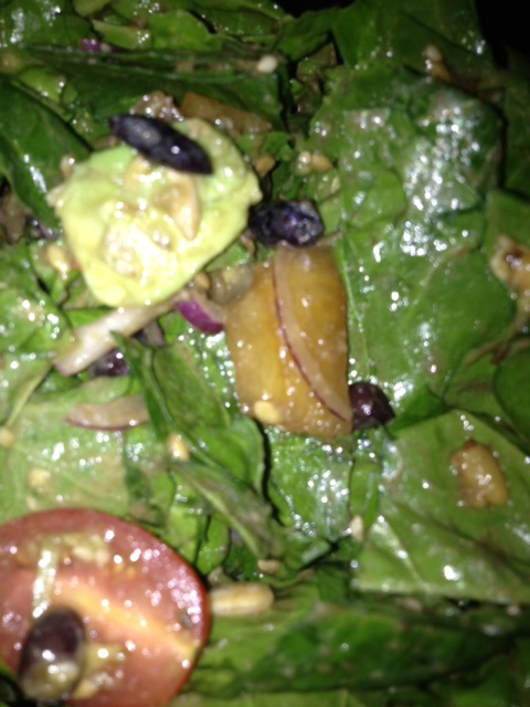 Spinach Salad with Mexican Spiced Roasted Squash