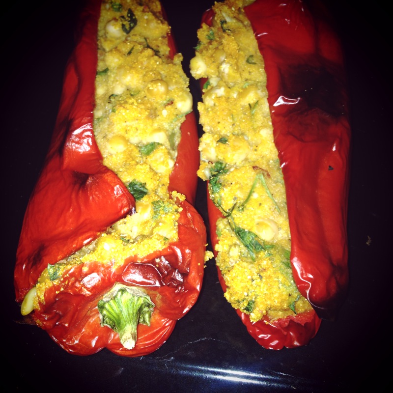 Polenta stuffed peppers