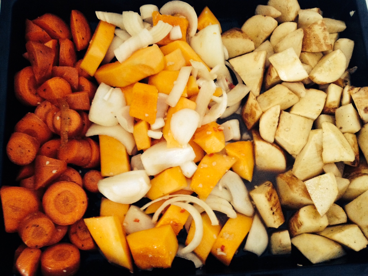 Oil free full flavour roasted veg