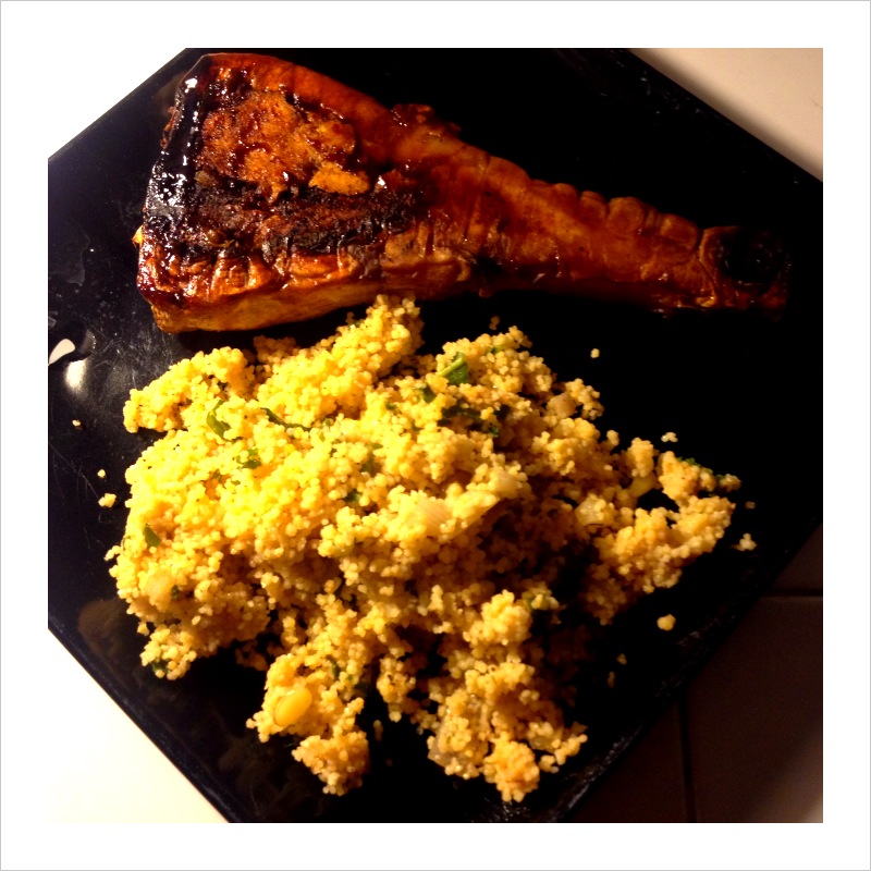 Parsnip Steak & kale cous cous